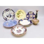 A group of plates including Coalport and Doulton together with Royal Doulton vase
