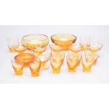 A collection of Whitefriars amber glass