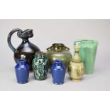 A collection of assorted Continental and British art pottery