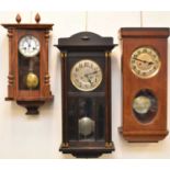 Three German Vienna type wall clocks