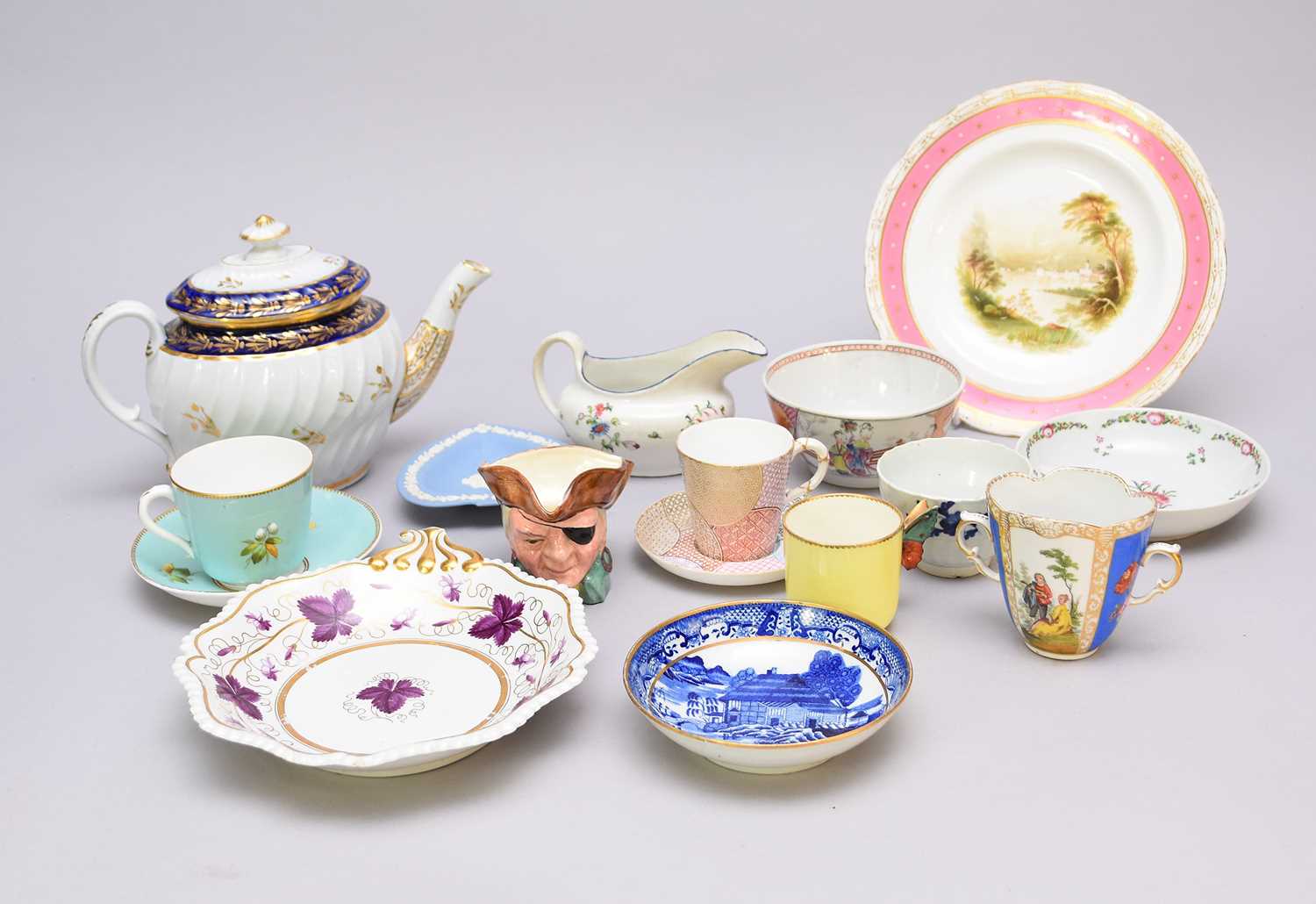A collection of English pottery and porcelain, predominantly 19th century