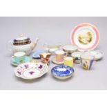 A collection of English pottery and porcelain, predominantly 19th century