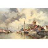 Louis van Staaten (1859-1824) Two Watercolours of Dordrecht and Zaandam