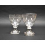 A pair of George III glass rummers