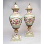 A large pair of 20th century painted covered urns (4)