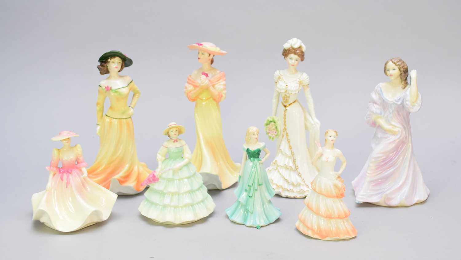 Eight Coalport ladies