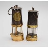 A Baxendale & Co miners safety lamp and an Eccles Protector lamp
