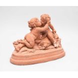 G.Cholin (French, 19th/20th century), amorini, terracotta, 39.5cm