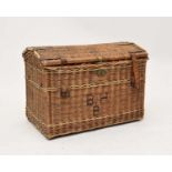 An early 20th century domed wicker trunk, by John.J.Plater & Sons