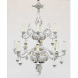 A large Capodimonte porcelain chandelier