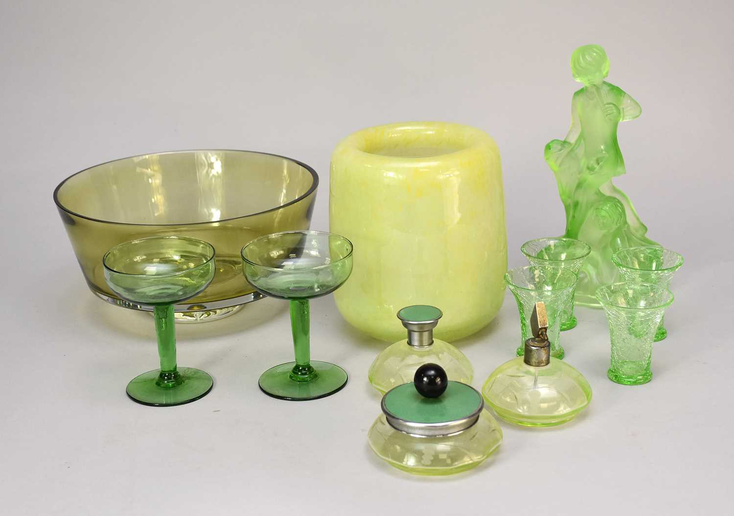 A group of glass including Walther and Sohne and other Art Deco glass