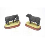 Border Fine Arts Welsh Black bull, cow and calf