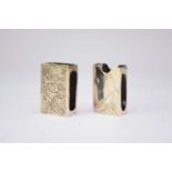 Two Chinese silver matchbox holders