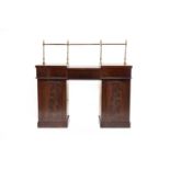 A Victorian mahogany pedestal sideboard