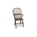 A 19th century comb-back ash Windsor chair