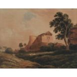 John Varley (1778-1842) Tree, Barn and Ruined Oast House of Keln