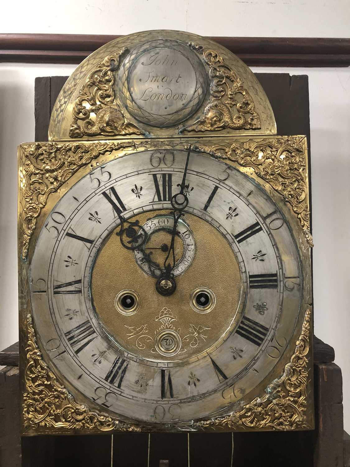 A late 17th century and later lacquered longcase clock - Image 3 of 8