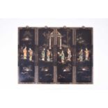 A set of four Chinese inlaid lacquer panels