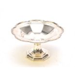 A silver pedestal bowl