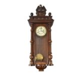 A mahogany Vienna wall clock