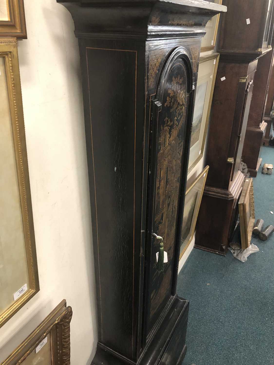 A late 17th century and later lacquered longcase clock - Image 8 of 8