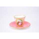 Coalport teacup and saucer, circa 1851-61