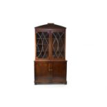 A George III mahogany bookcase cabinet