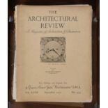 ARCHITECTURAL REVIEW, 12 issues from 1930s. With other books on architecture (2 boxes)