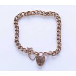 A 9ct rose gold hollow curb link bracelet