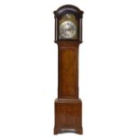 A George III inlaid oak brass dial longcase clock Pullan of Bradford