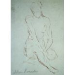 Alan Lowndes (British 1921-1978) Seated Nude