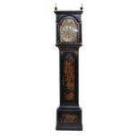A late 17th century and later lacquered longcase clock