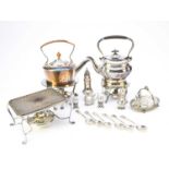 A collection of silver and plated wares