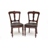 A set of six Victorian mahogany standard dining chairs