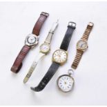 A collection of five watches