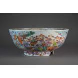 A Chinese export famille rose punch bowl, 18th century