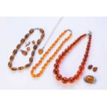 A collection of amber jewellery