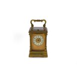 An early 20th century brass carriage clock