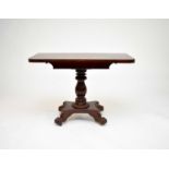 A Victorian mahogany fold-over tea table