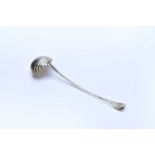 A George III silver soup ladle