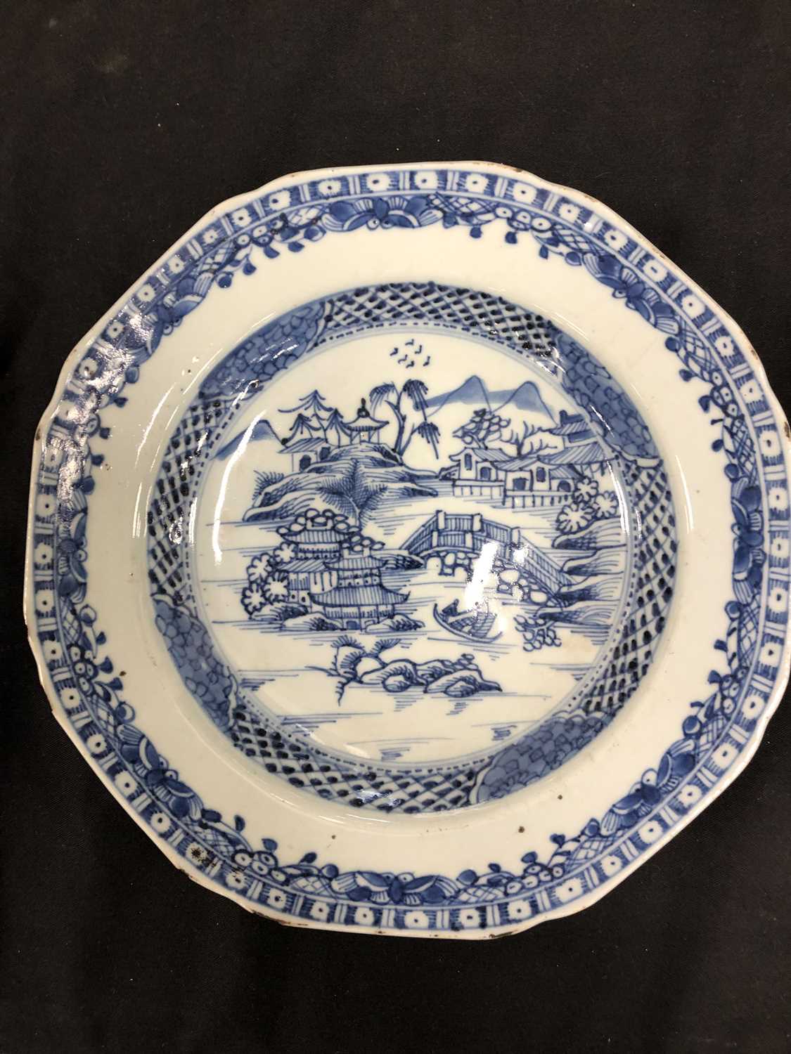 A part set of Chinese blue and white plates and dishes - Image 13 of 21