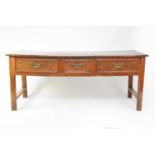 A 19th century French oak and fruitwood dresser base