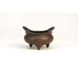 A small Chinese bronze censer