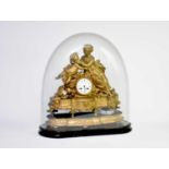 A French gilt metal figural mantel clock