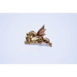 A 9ct yellow and rose gold Clogau Welsh Dragon brooch