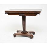 An early Victorian rosewood veneered card table