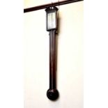 A George III mahogany stick barometer by P.Garof & Co', Edinburgh