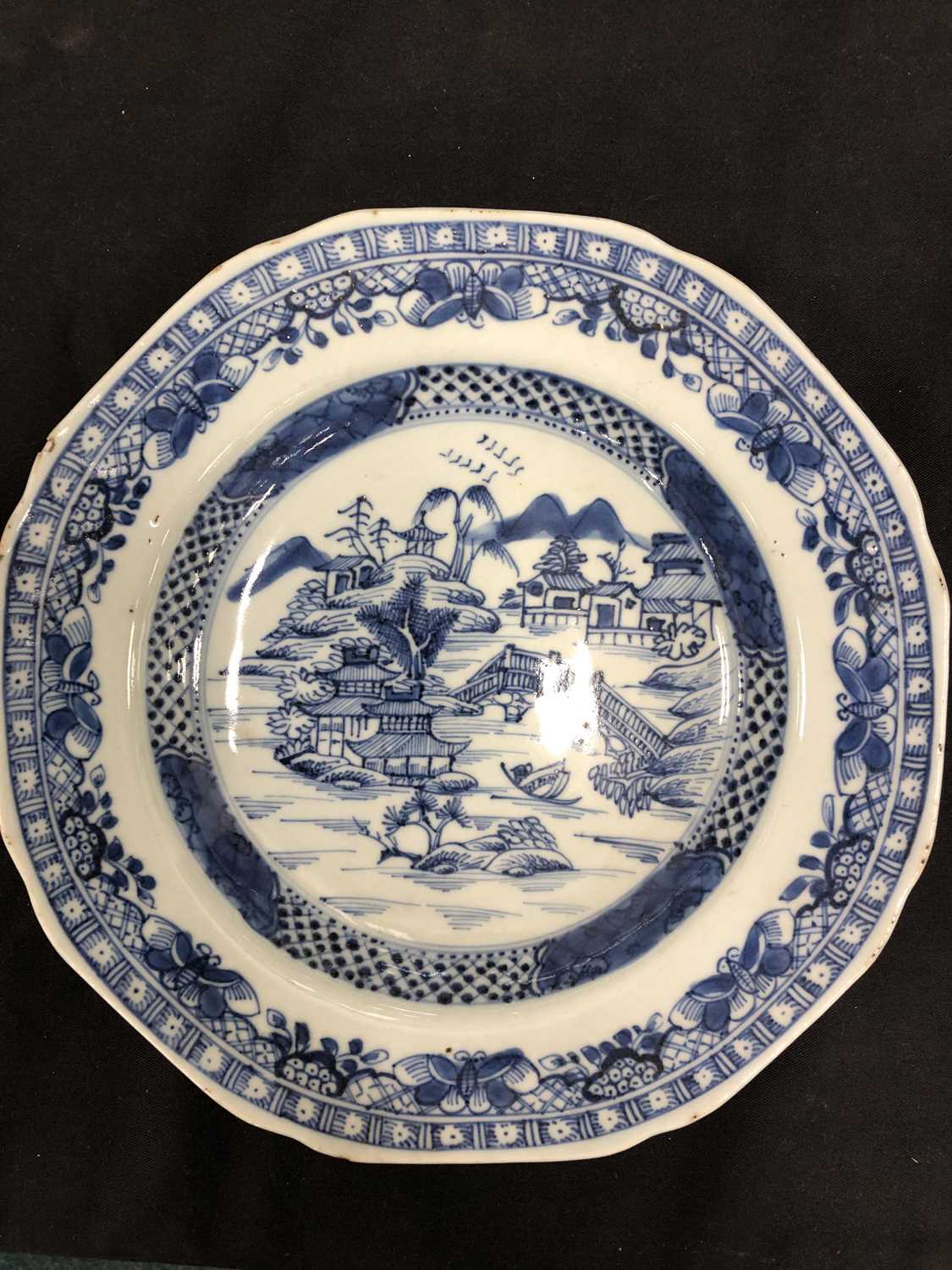 A part set of Chinese blue and white plates and dishes - Image 14 of 21