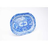 Spode blue and white platter in the 'Net' pattern, early 19th century