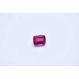 An unmounted cushion cut pink sapphire